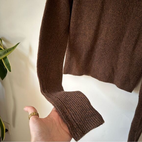 Rag & Bone Cashmere Pierce Slim Crew Sweater Chocolate Brown Multi Size L - Picture 5 of 7